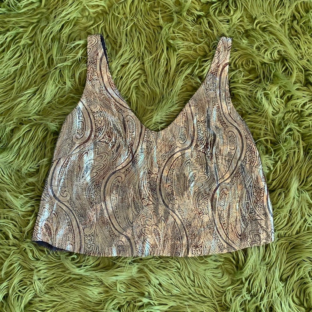 J Crew Paisley Gold Crop Top !!!